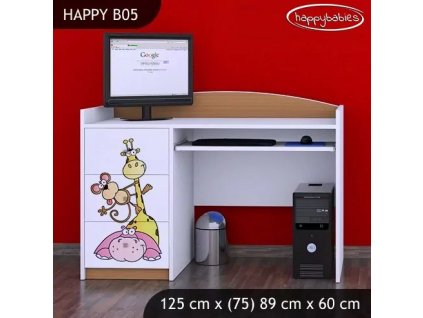 Psací stůl Happy B05 -  safari (Barva bílá)