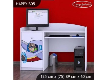 Psací stůl Happy B05 -  letadlo (Barva bílá)