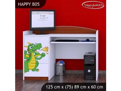 Psací stůl Happy B05 -  drak (Barva bílá)