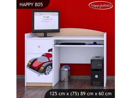 Psací stůl Happy B05 -  super bolid (Barva bílá)