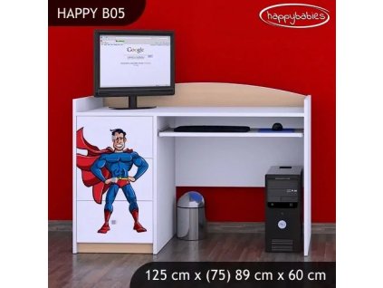 Psací stůl Happy B05 -  superman (Barva bílá)