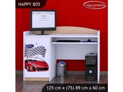 Psací stůl Happy B05 -  závod (Barva bílá)