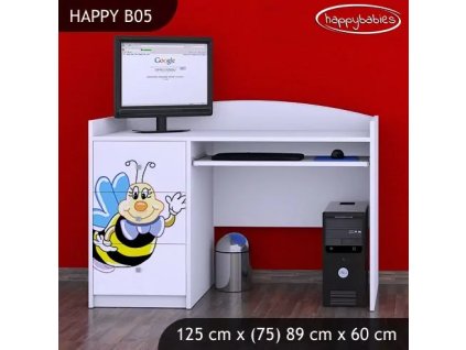 Psací stůl Happy B05 - usměvavá včelka (Barva bílá)
