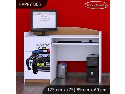 Psací stůl Happy B05 - veselý zvěřinec (Barva bílá)