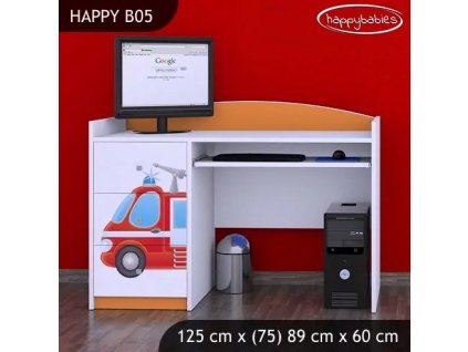 Psací stůl Happy B05 - hasičské auto (Barva bílá)
