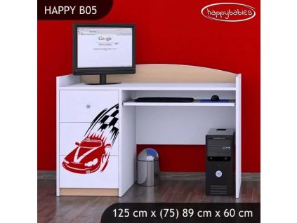 Psací stůl Happy B05 - závod F1 (Barva bílá)