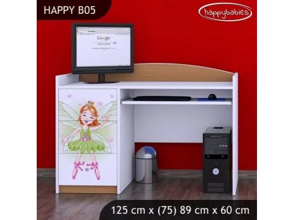 Psací stůl Happy B05 - zelená čarodějka (Barva bílá)