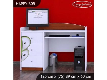 Psací stůl Happy B05 - zelené auto (Barva bílá)