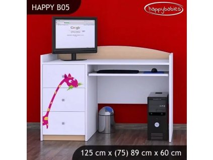 Psací stůl Happy B05 - žirafa (Barva bílá)