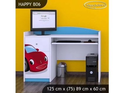 Psací stůl Happy B06 - pohádkové auto (Barva bílá)
