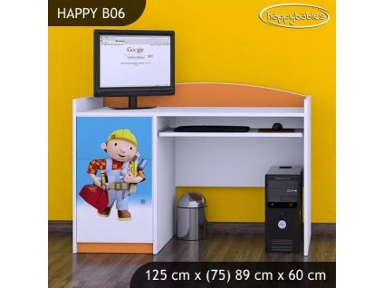 Psací stůl Happy B06 - bořek stavitel (Barva bílá)