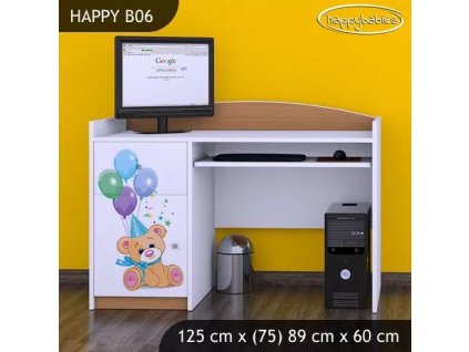 Psací stůl Happy B06 - medvídci s balónky (Barva bílá)