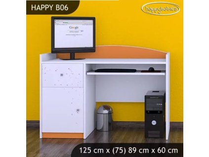 Psací stůl Happy B06 - víla se srdcem (Barva bílá)