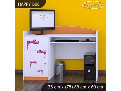 Psací stůl Happy B06 - medvídek s mašlí (Barva bílá)