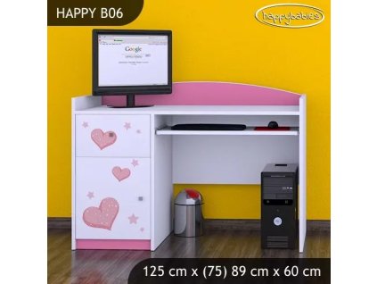 Psací stůl Happy B06 - medvídek se srdcem (Barva bílá)