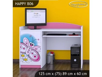 Psací stůl Happy B06 - motýlek (Barva bílá)