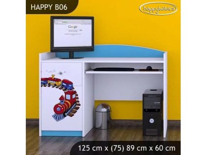 Psací stůl Happy B06 - vláček (Barva bílá)