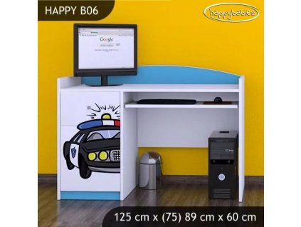 Psací stůl Happy B06 - policie (Barva bílá)