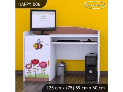 Psací stůl Happy B06 - včelka (Barva bílá)