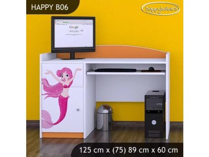 Psací stůl Happy B06 - mořská víla (Barva bílá)