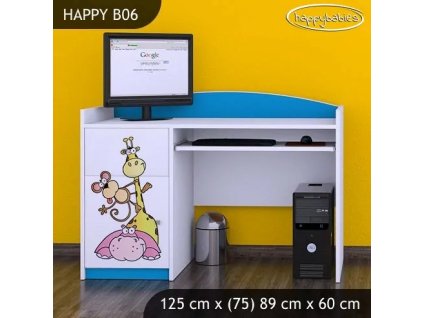 Psací stůl Happy B06 - safari (Barva bílá)