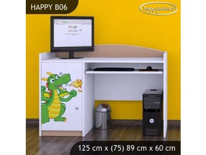 Psací stůl Happy B06 - drak (Barva bílá)