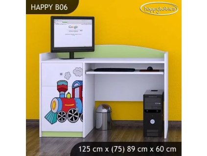 Psací stůl Happy B06 - super lokomotiva (Barva bílá)