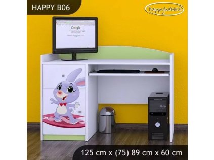 Psací stůl Happy B06 - super zajíček (Barva bílá)