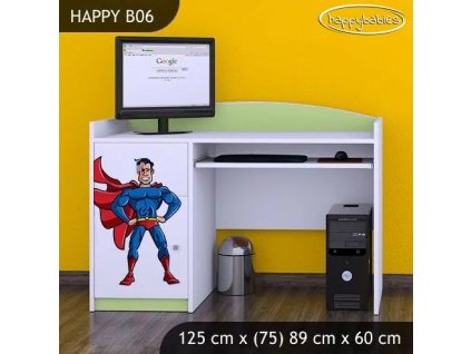 Psací stůl Happy B06 - superman (Barva bílá)