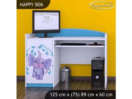 Psací stůl Happy B06 - stříkající sloník (Barva bílá)