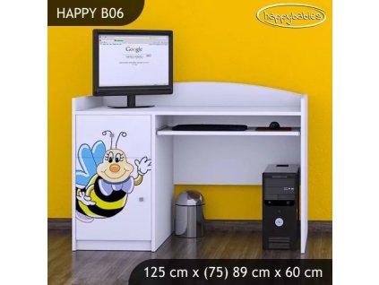 Psací stůl Happy B06 -  usměvavá včelka (Barva bílá)