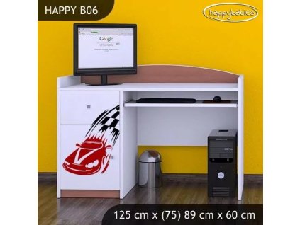 Psací stůl Happy B06 -  závod F1 (Barva bílá)