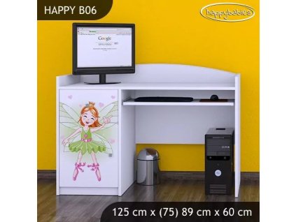 Psací stůl Happy B06 -  zelená čarodějka (Barva bílá)
