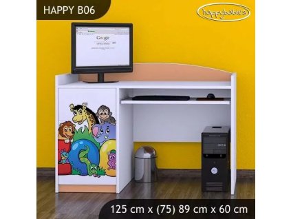 Psací stůl Happy B06 - ZOO (Barva bílá)