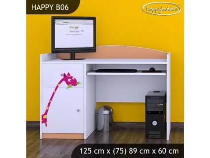 Psací stůl Happy B06 - žirafa (Barva bílá)