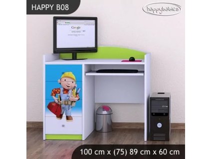 Psací stůl Happy B08 - bořek stavitel (Barva bílá)