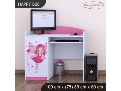 Psací stůl Happy B08 - čarodějka (Barva bílá)