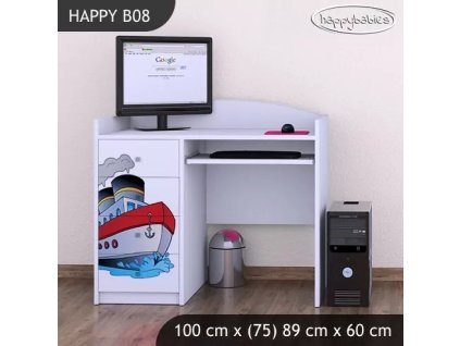 Psací stůl Happy B08 - velká loď (Barva bílá)