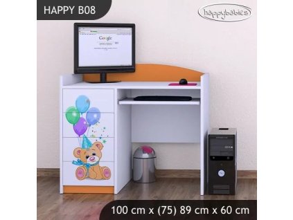 Psací stůl Happy B08 - medvídci s balónky (Barva bílá)