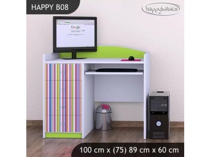 Psací stůl Happy B08 -  barevné pásky (Barva bílá)
