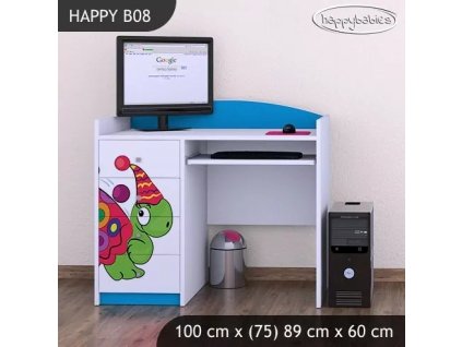 Psací stůl Happy B08 -  barevný želvík (Barva bílá)
