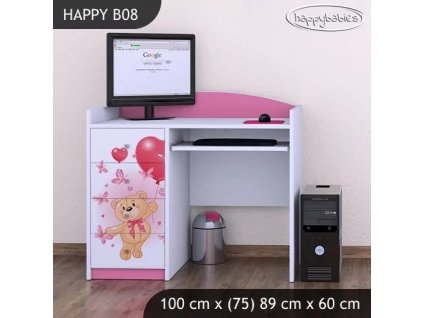 Psací stůl Happy B08 - medvídek s balónky (Barva bílá)