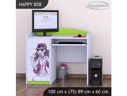 Psací stůl Happy B08 - monster toralei (Barva bílá)