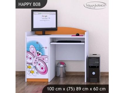 Psací stůl Happy B08 - motýlek (Barva bílá)