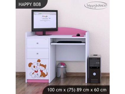 Psací stůl Happy B08 - pejsek a kočička (Barva bílá)
