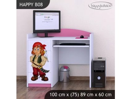 Psací stůl Happy B08 - pirát (Barva bílá)