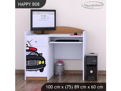 Psací stůl Happy B08 - policie (Barva bílá)