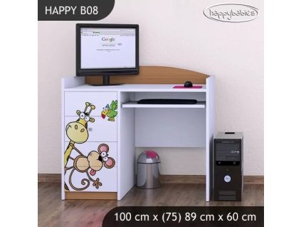 Psací stůl Happy B08 -  safari (Barva bílá)