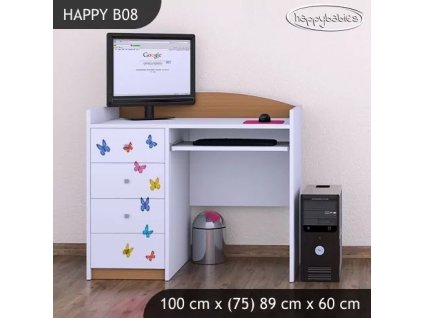 Psací stůl Happy B08 - sloník (Barva bílá)