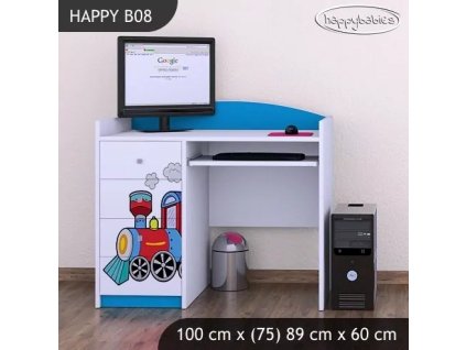 Psací stůl Happy B08 - super lokomotiva (Barva bílá)